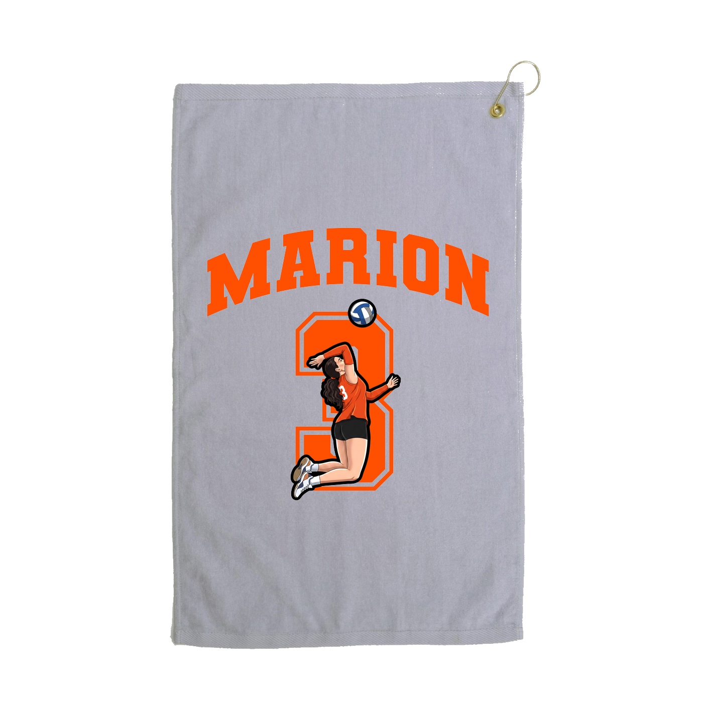 Golf Towel — Number in Grey