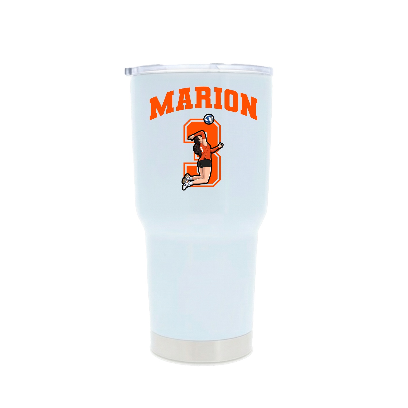 30oz Stainless Steel Tumbler — Number in White