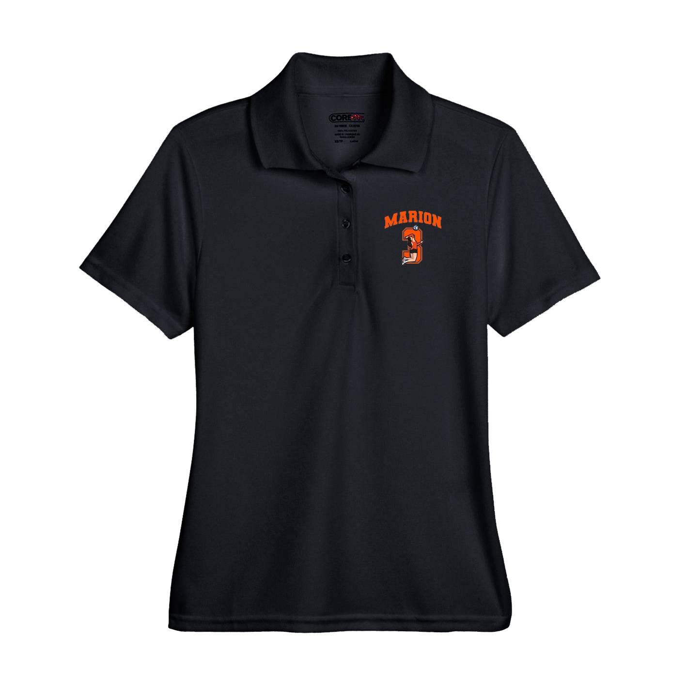 Performance Polo — Number in Black