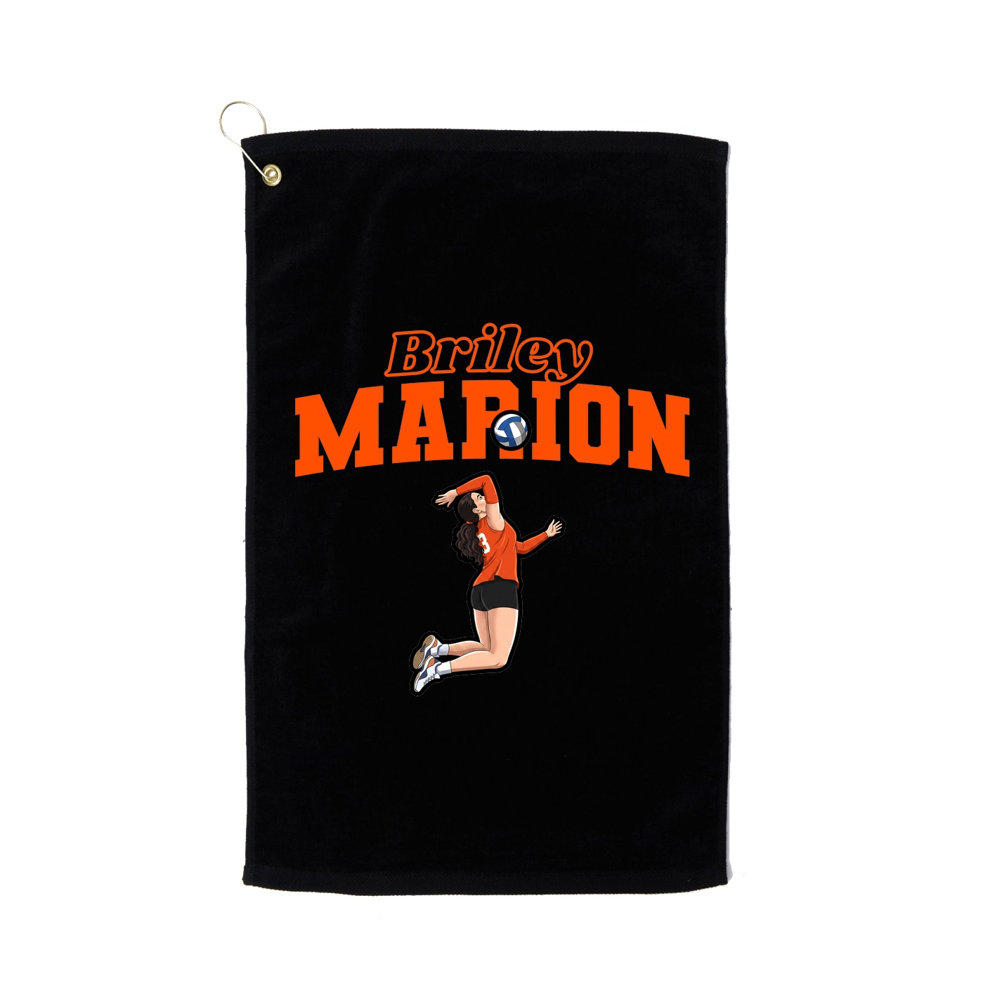 Golf Towel — Name Arch in Black