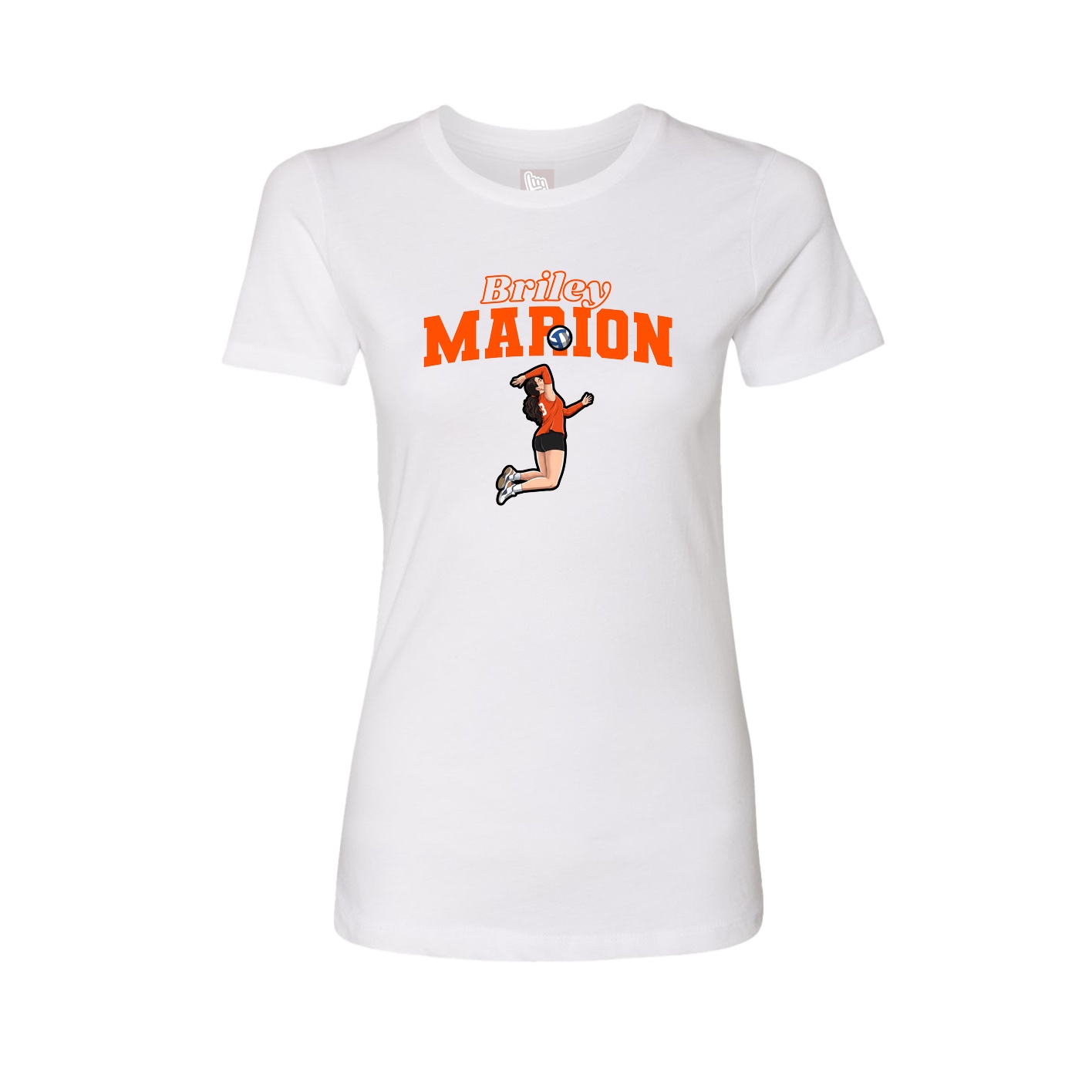 Fitted Women's Tee — Name Arch in White