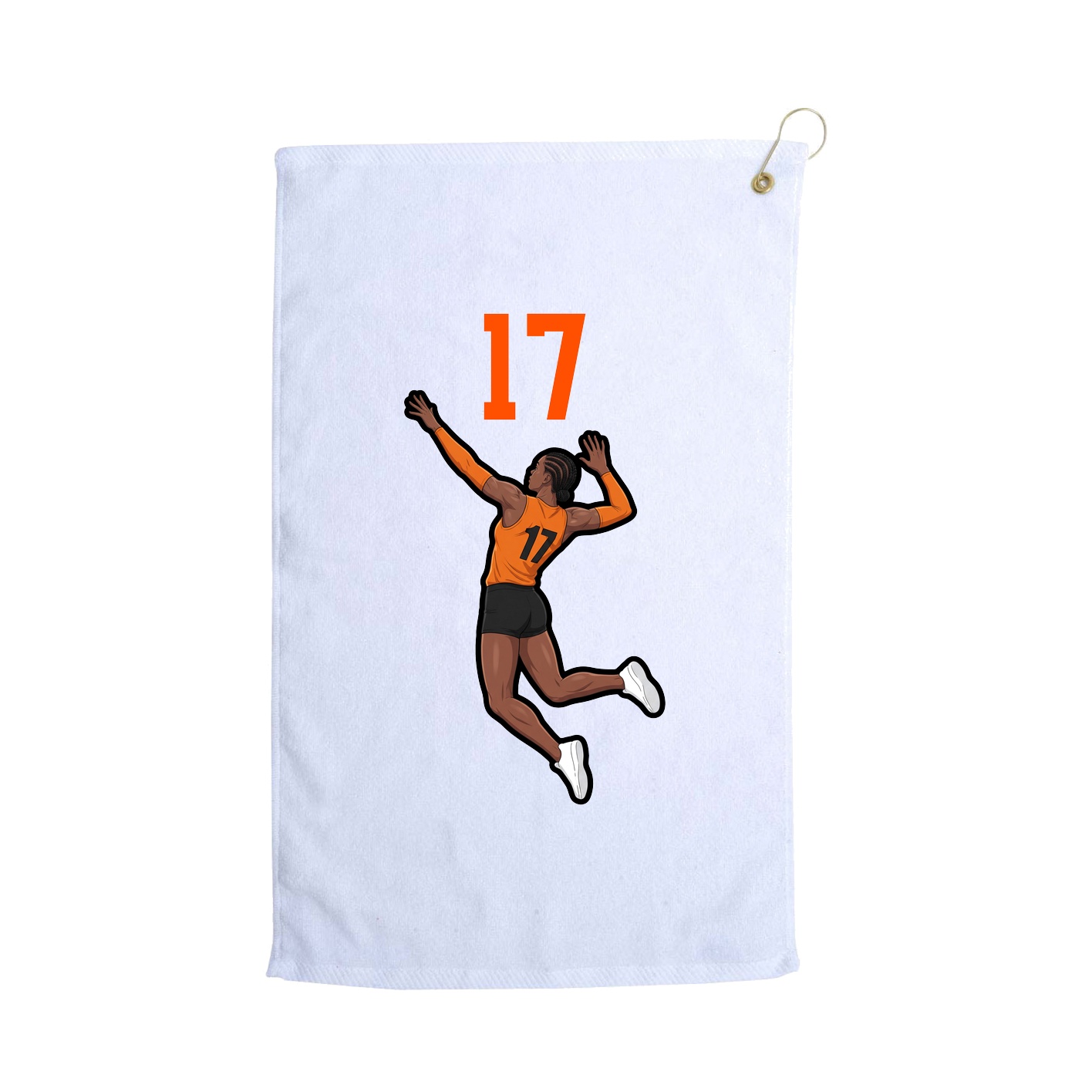 Golf Towel — Number Top in White