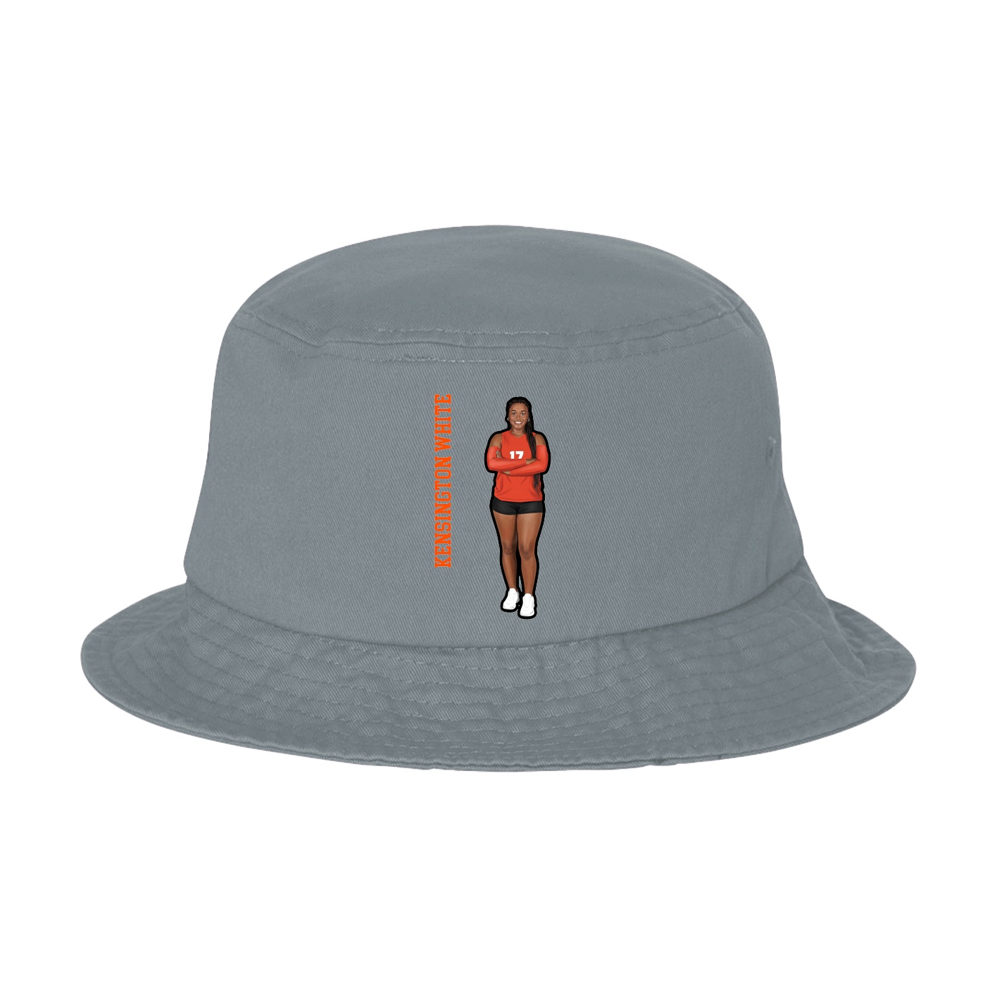 Bucket Cap — Name Vertical in Grey