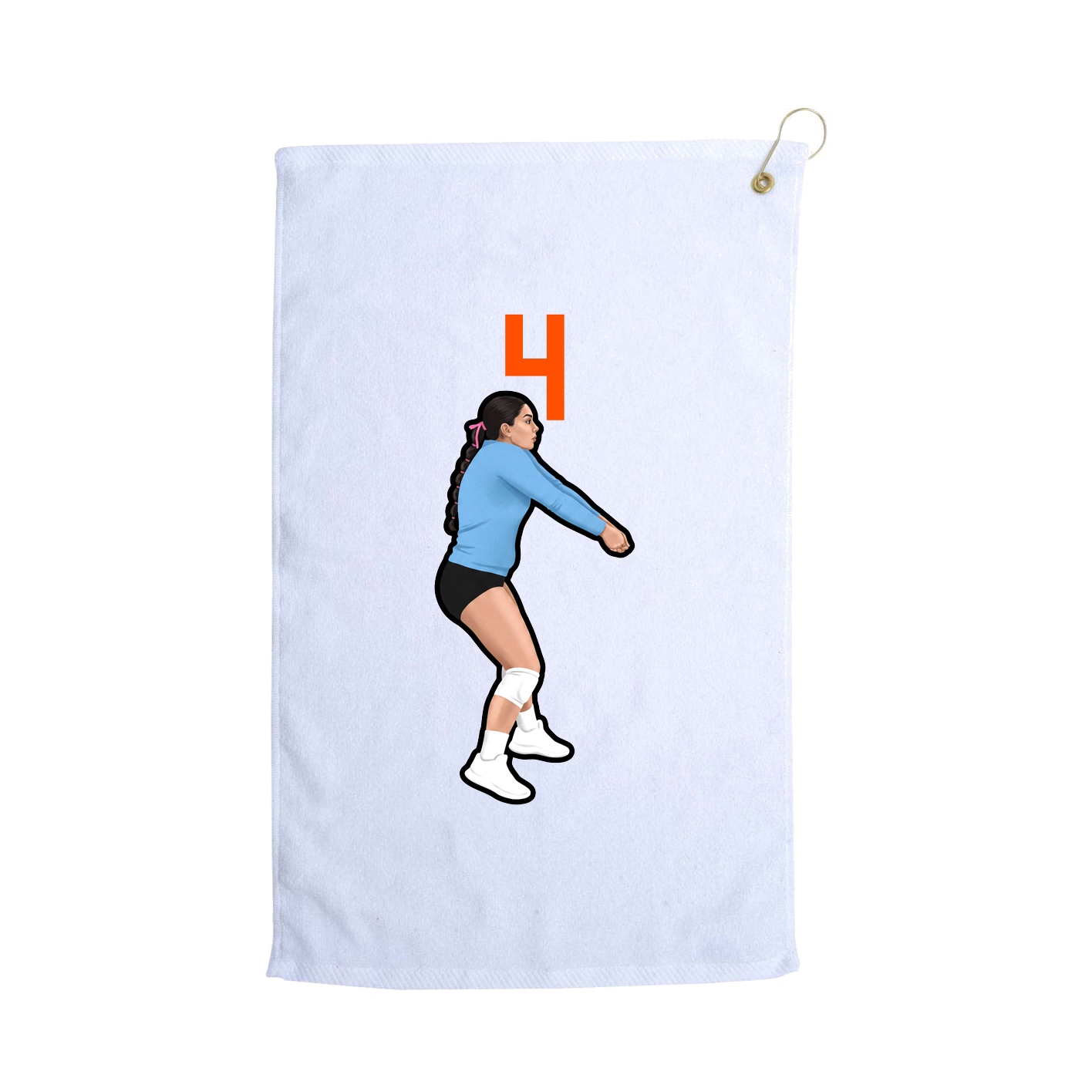 Golf Towel — Number Top in White