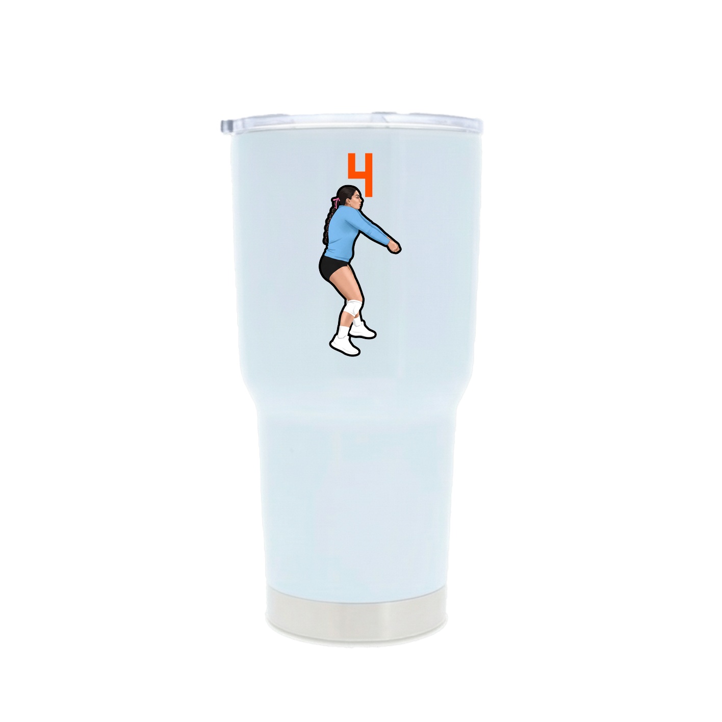 30oz Stainless Steel Tumbler — Number Top in White