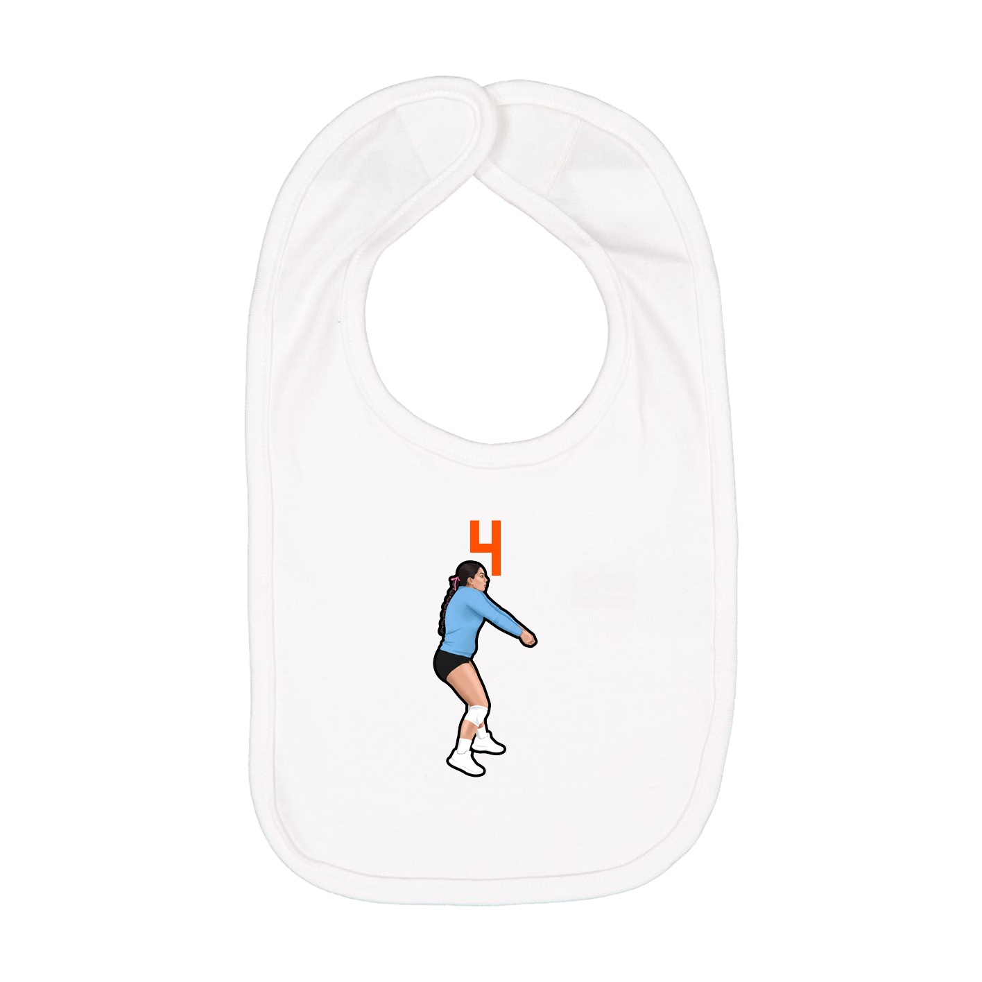 Infant Bib — Number Top in White