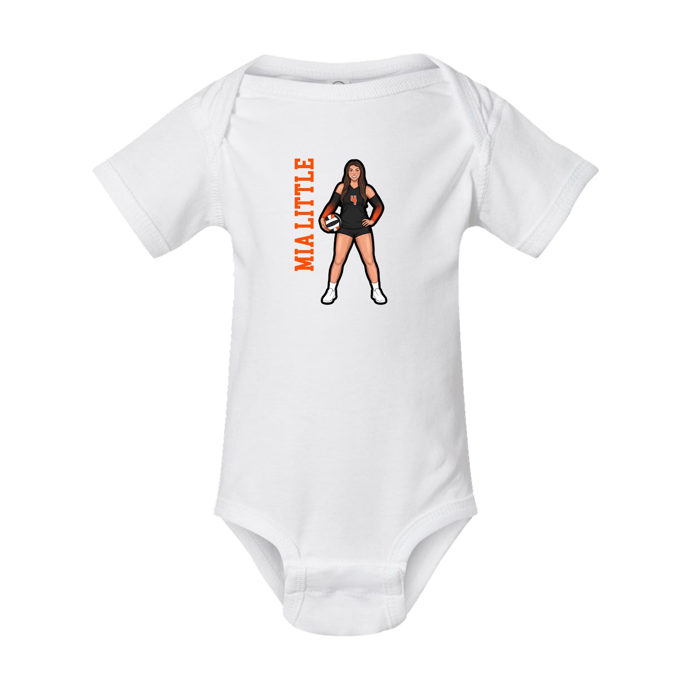 Baby Onesie — Name Vertical in White