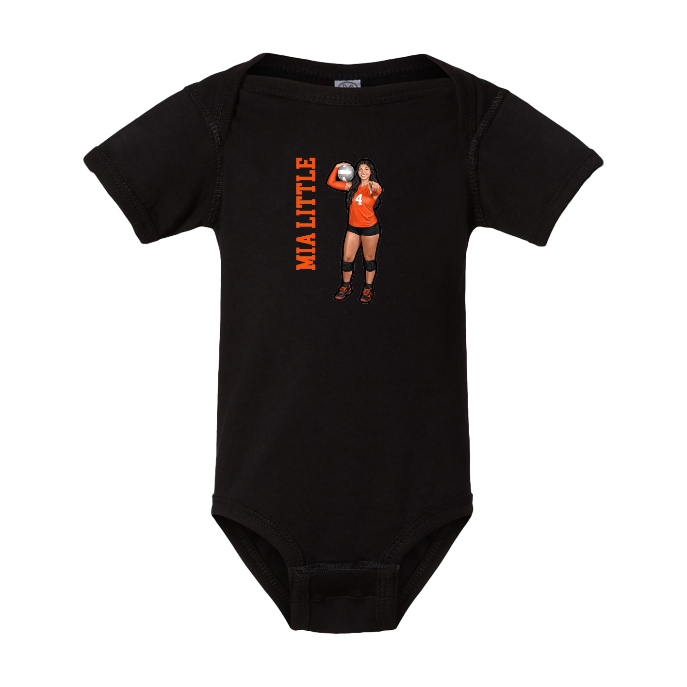 Baby Onesie — Name Vertical in Black