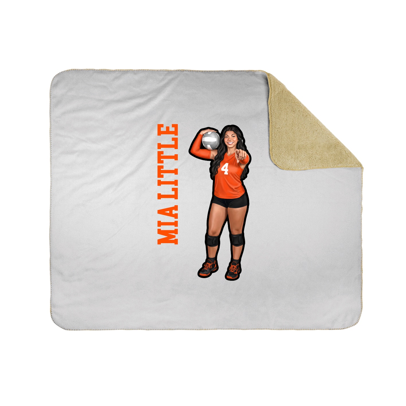 Throw Blanket — Name Vertical in White
