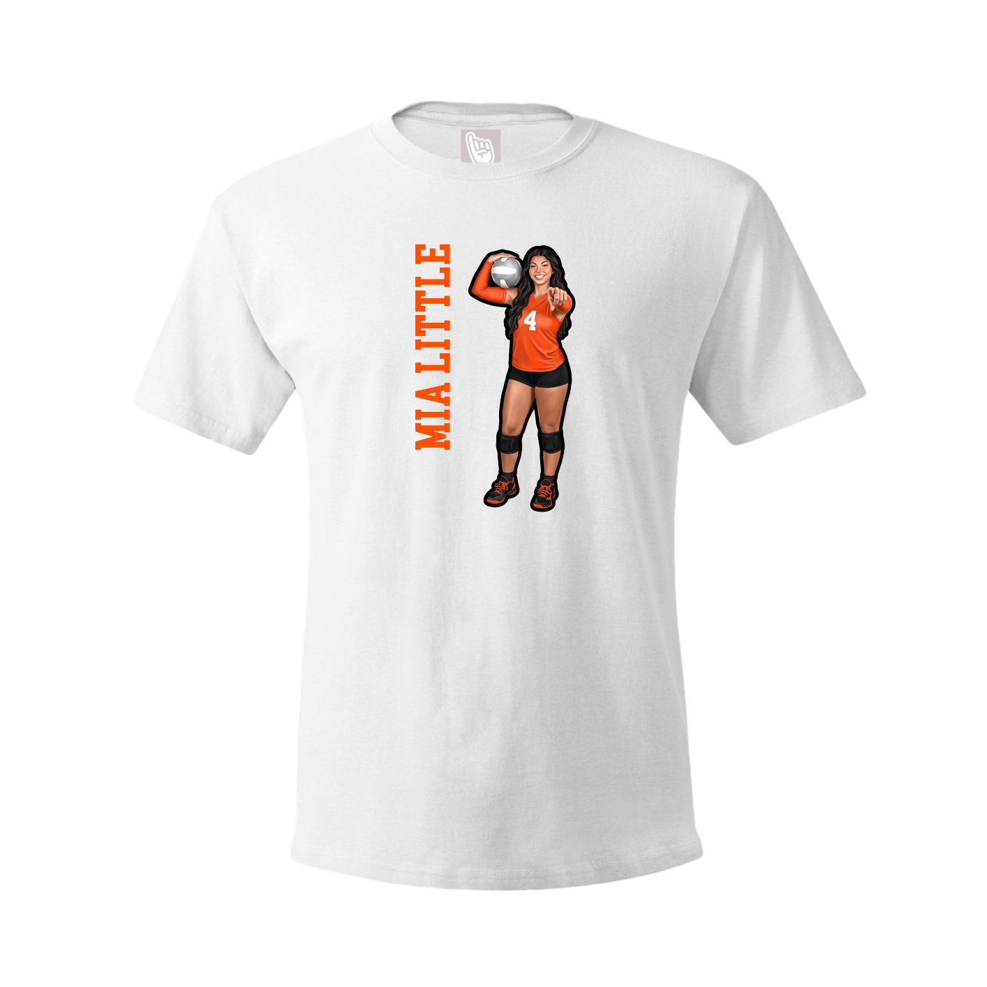 Tee — Name Vertical in White
