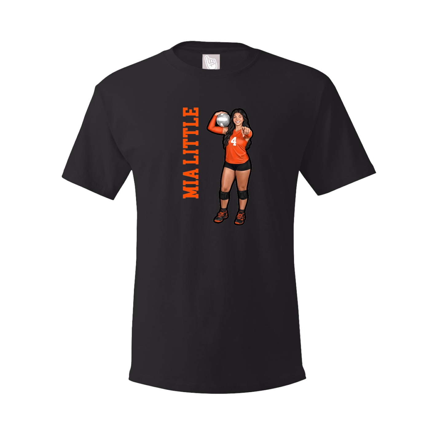 Youth Tee — Name Vertical in Black