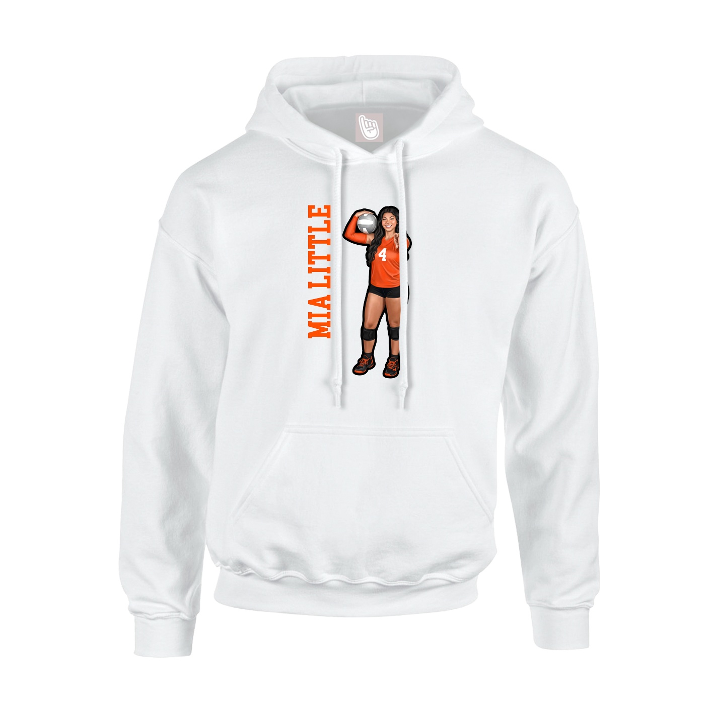 Hoodie — Name Vertical in White