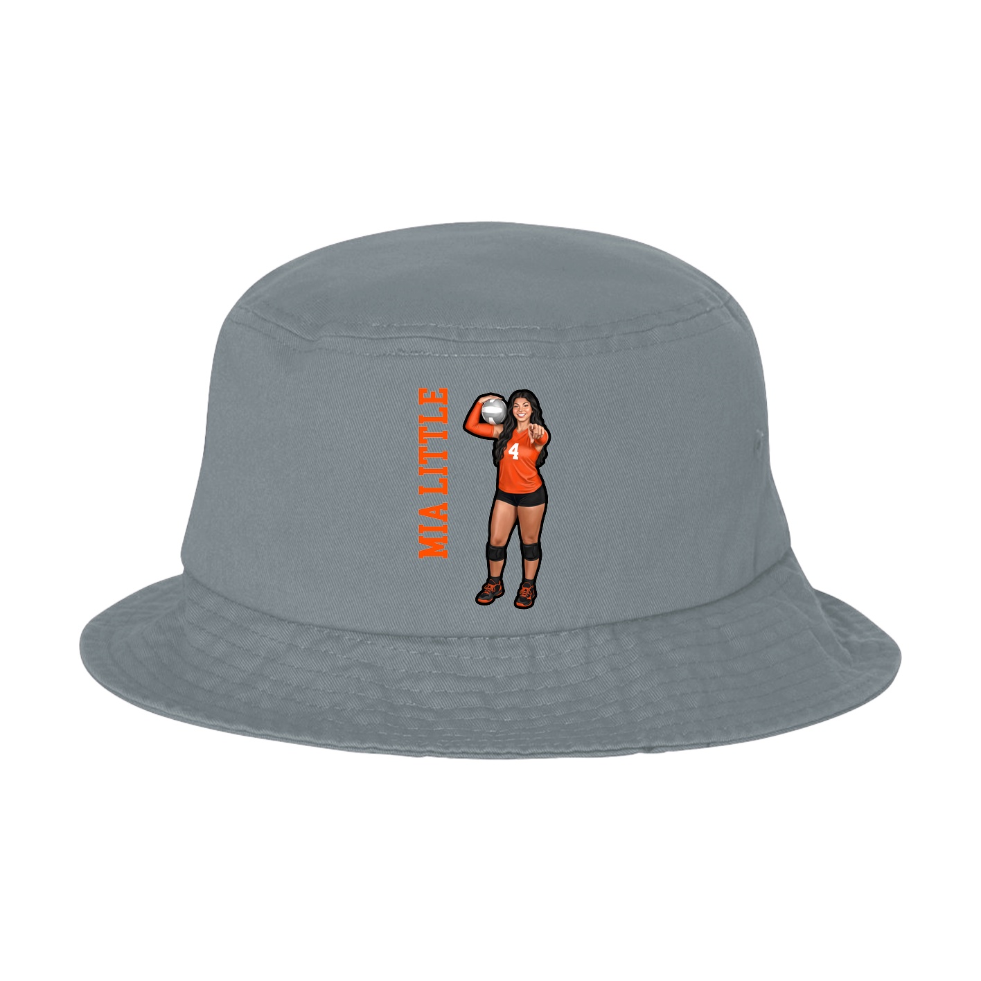 Bucket Cap — Name Vertical in Grey