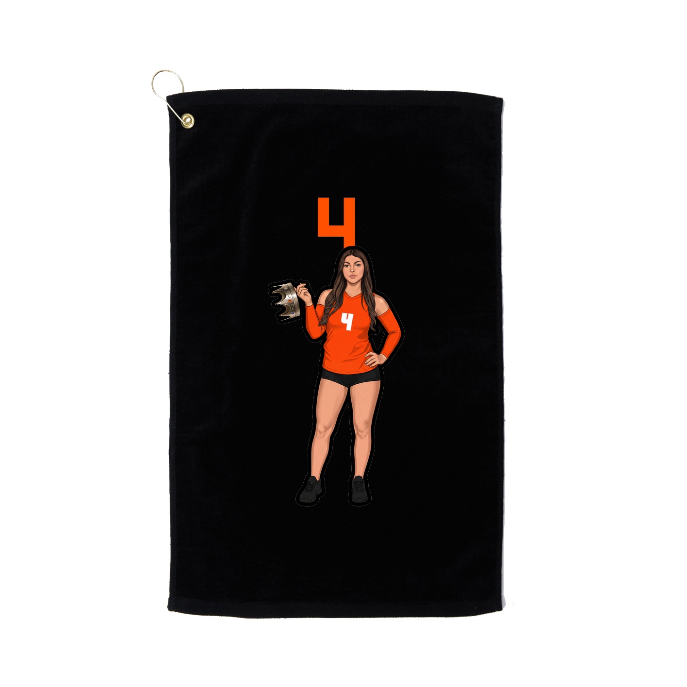Golf Towel — Number Top in Black