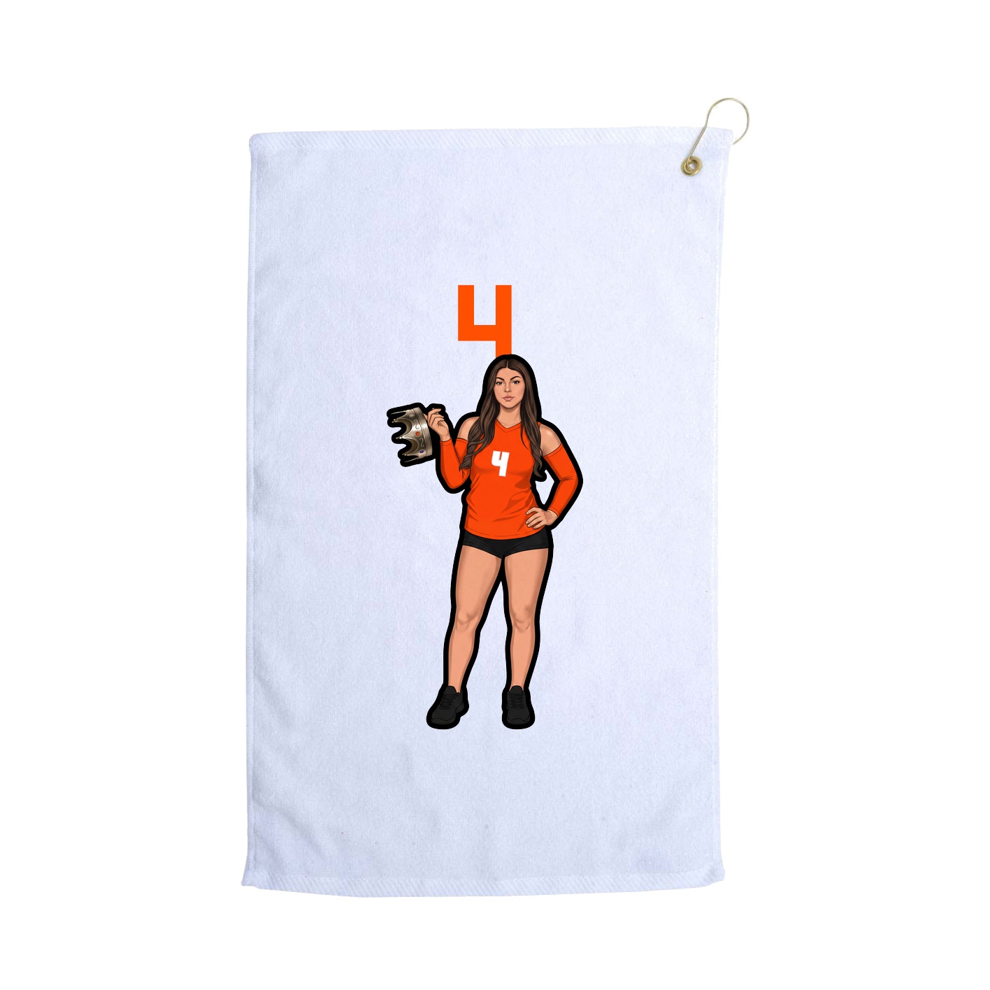 Golf Towel — Number Top in White