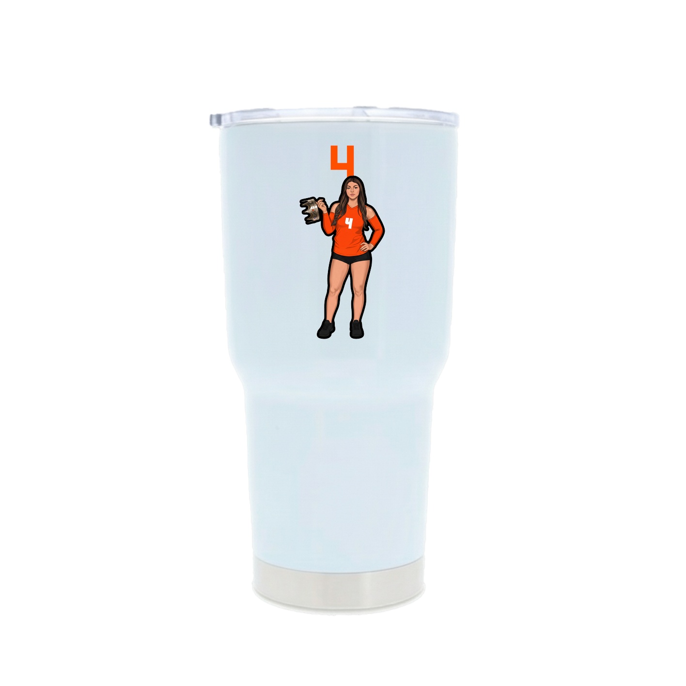 30oz Stainless Steel Tumbler — Number Top in White