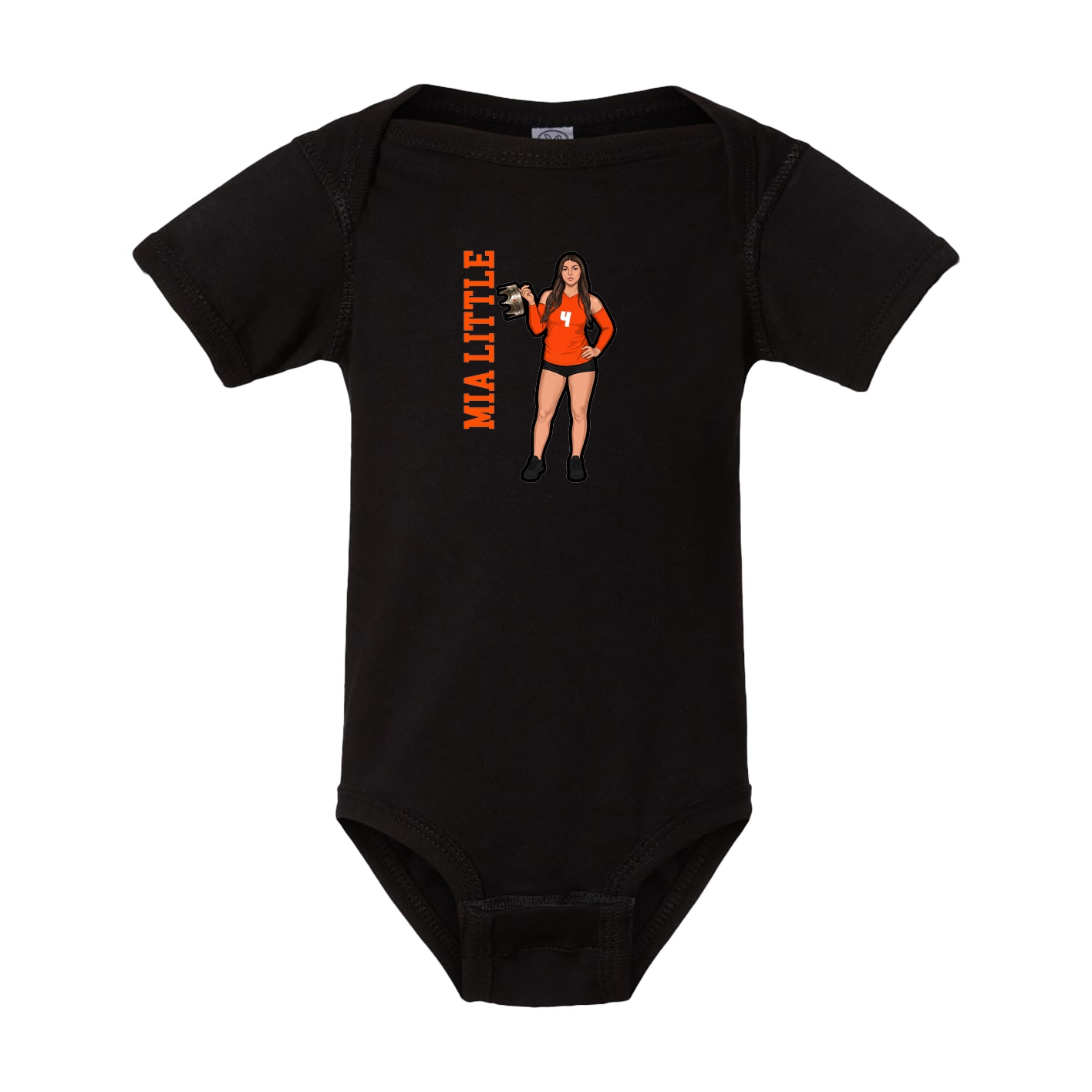 Baby Onesie — Name Vertical in Black