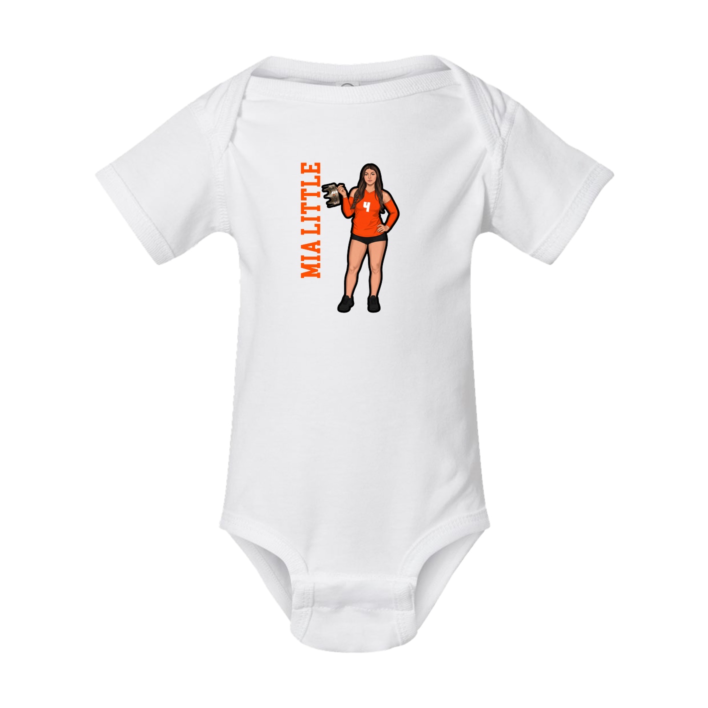 Baby Onesie — Name Vertical in White