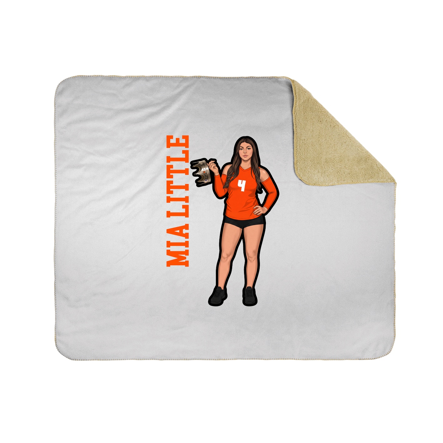 Throw Blanket — Name Vertical in White