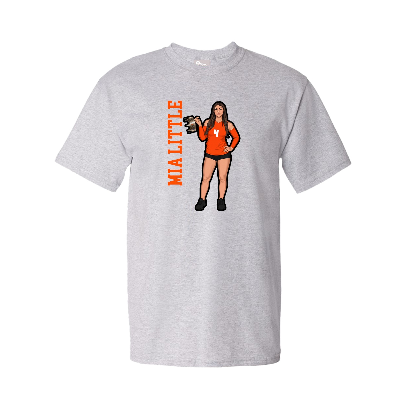 Youth Tee — Name Vertical in Grey