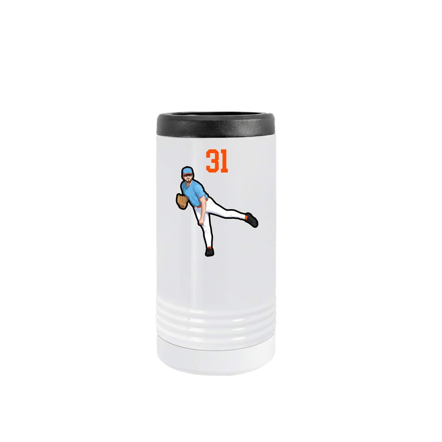 Slim Beverage Holder — Number Top in White