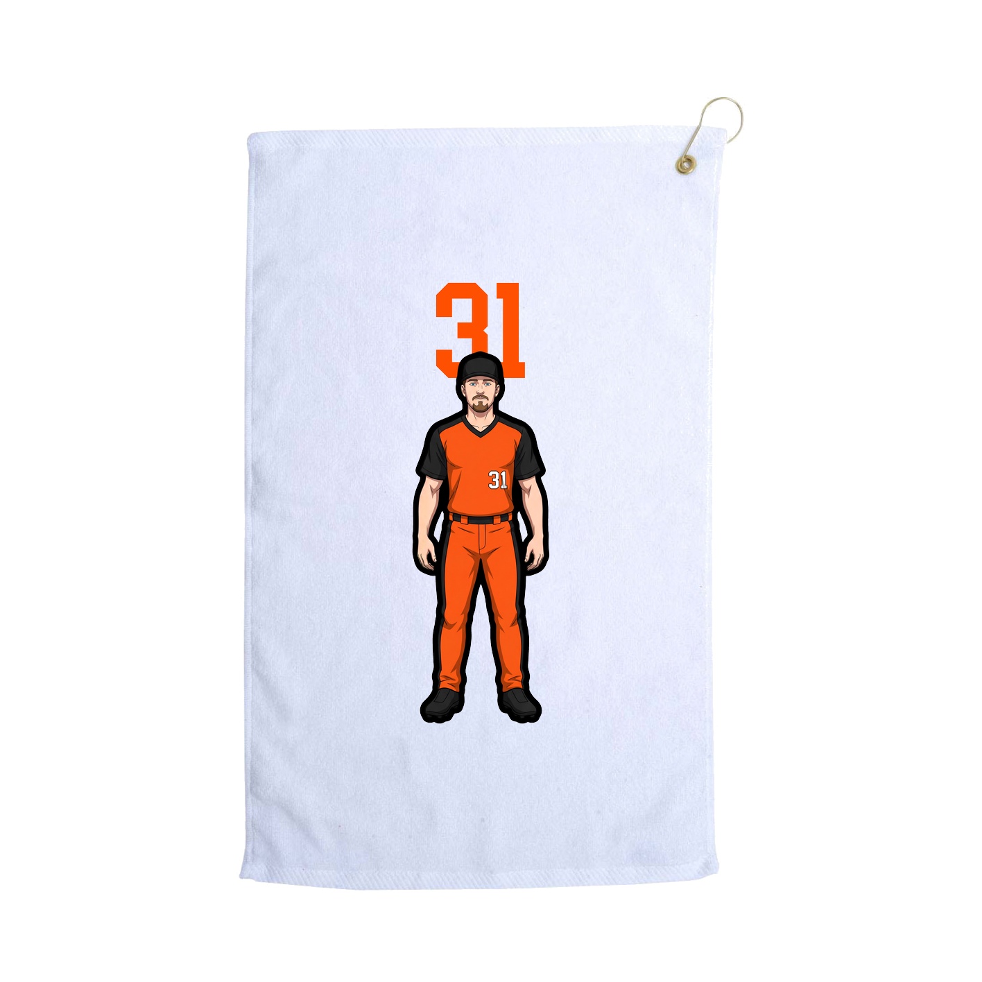 Golf Towel — Number Top in White