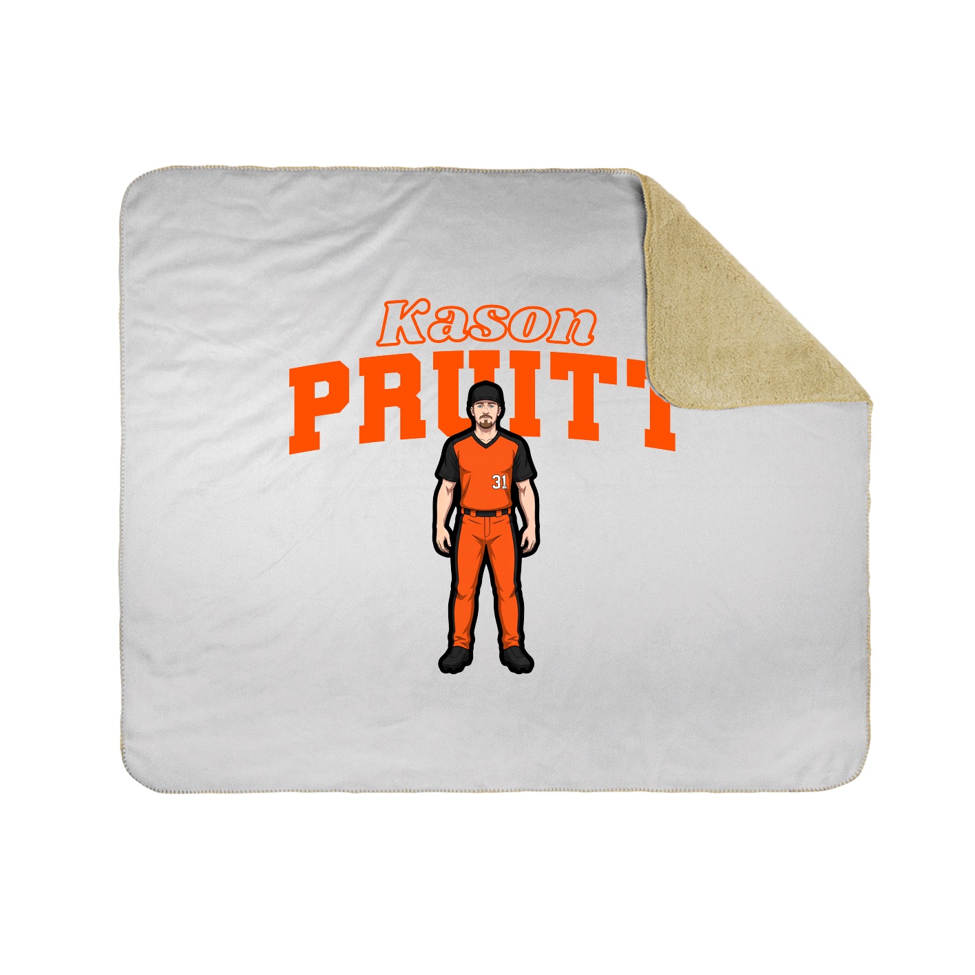 Throw Blanket — Name Arch in White