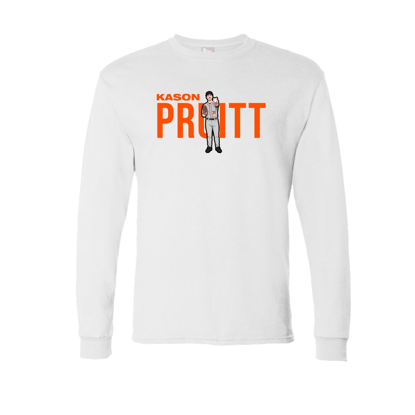 Long Sleeve Tee — Player Name in White