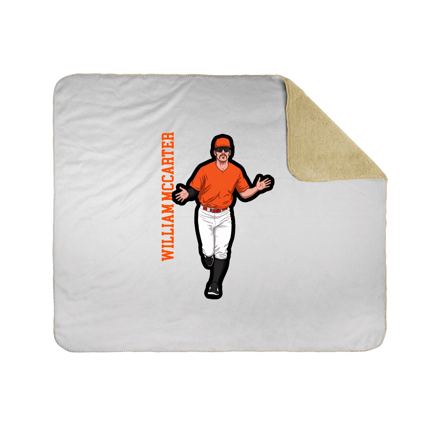 Throw Blanket — Name Vertical in White