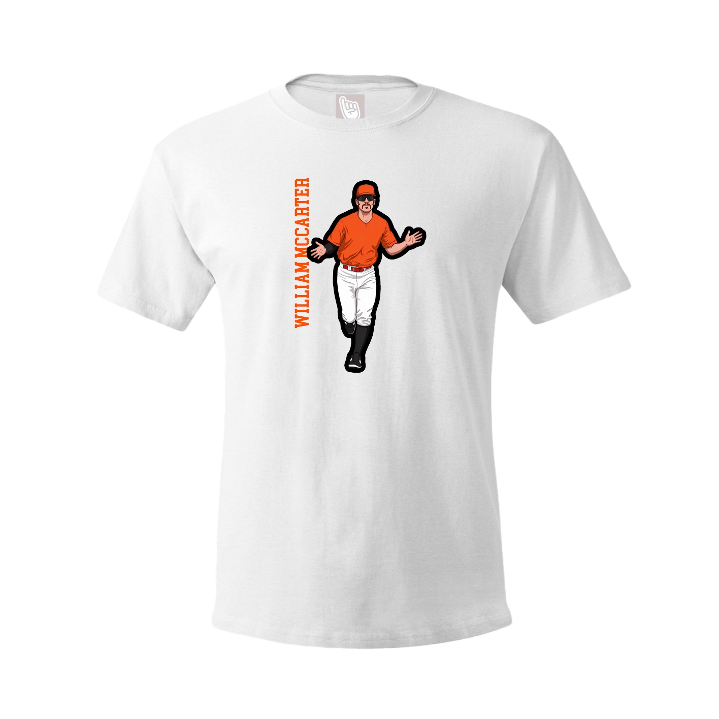 Tee — Name Vertical in White