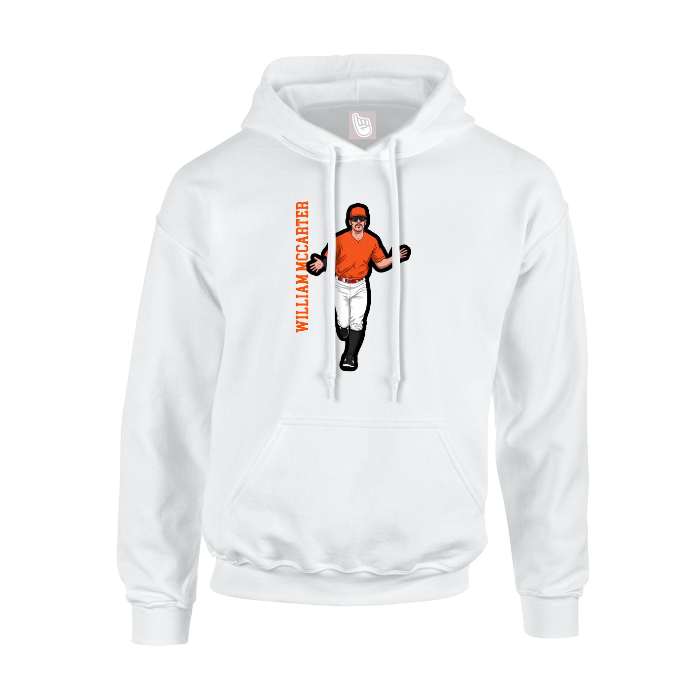 Youth Hoodie — Name Vertical in White
