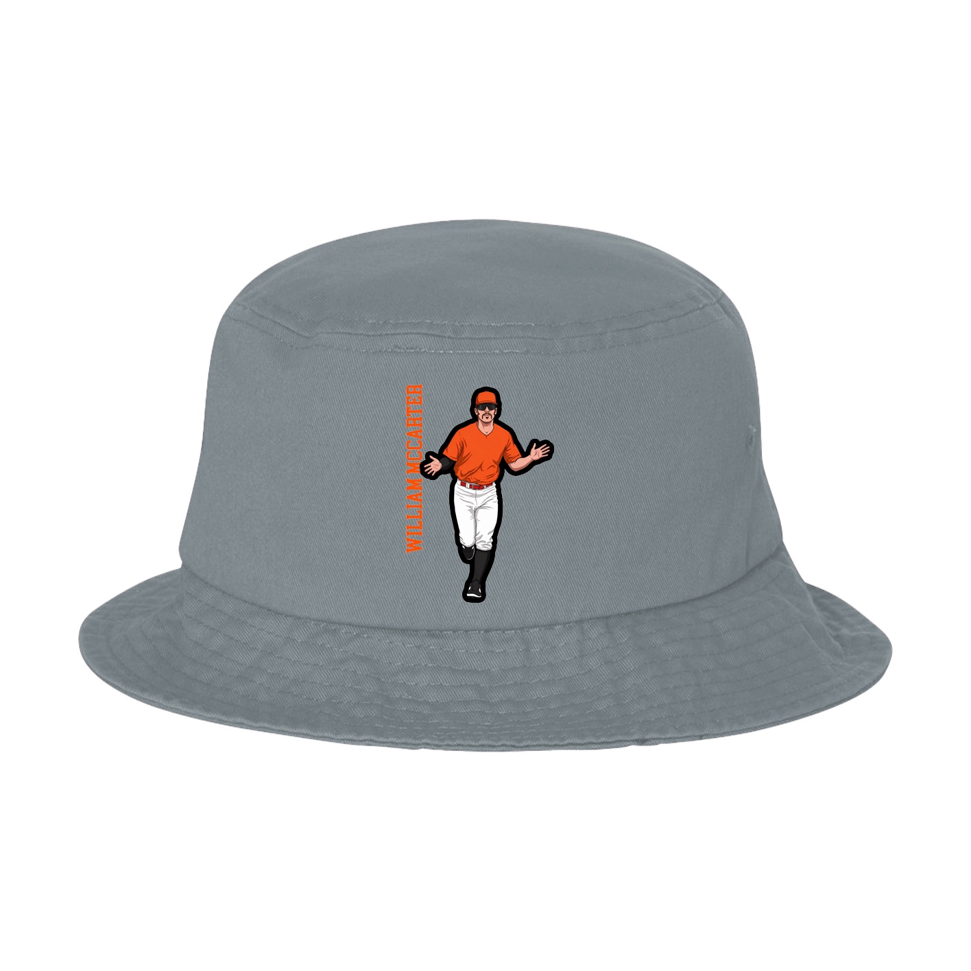 Bucket Cap — Name Vertical in Grey