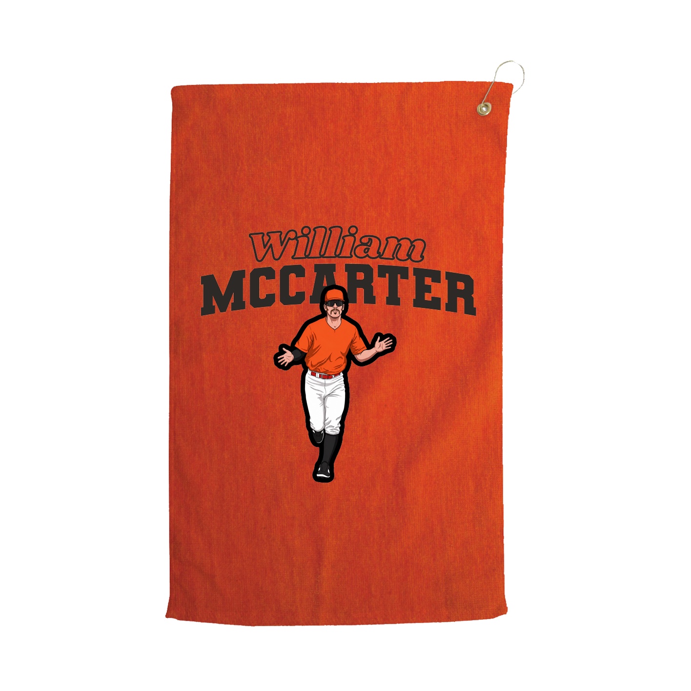 Golf Towel — Name Arch in Orange