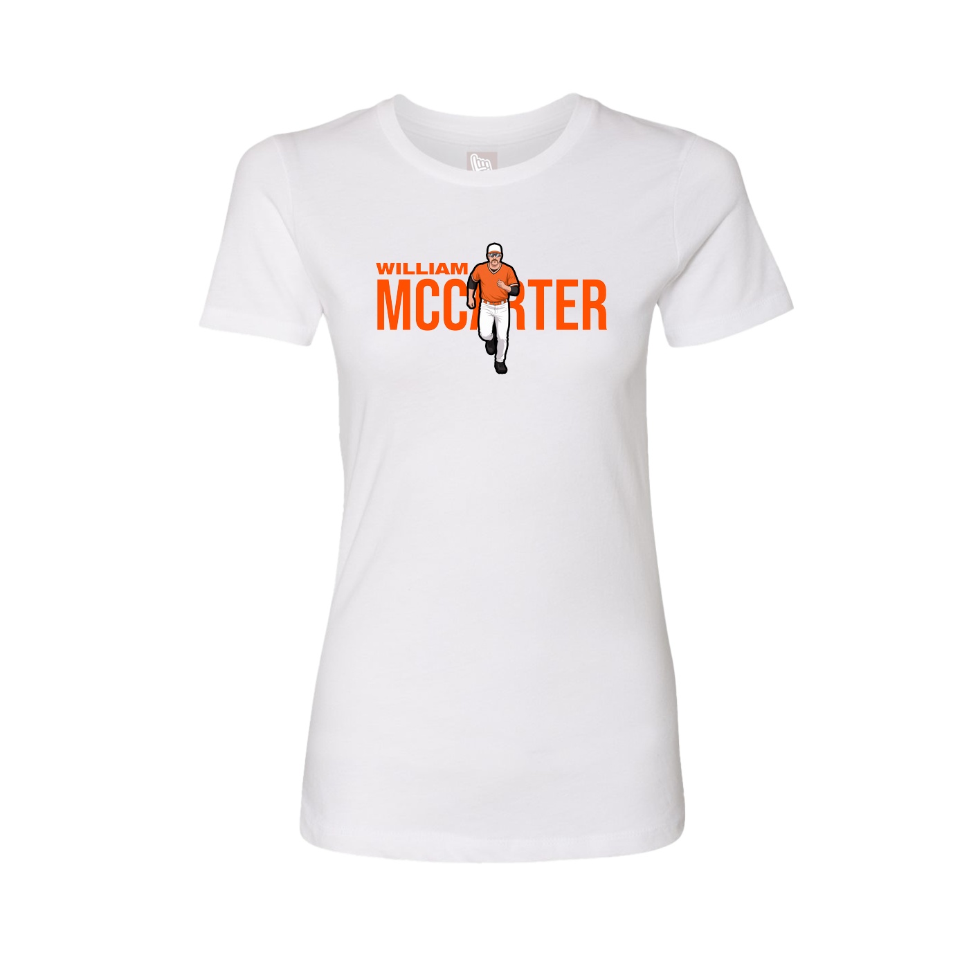 Fitted Women's Tee — Player Name in White