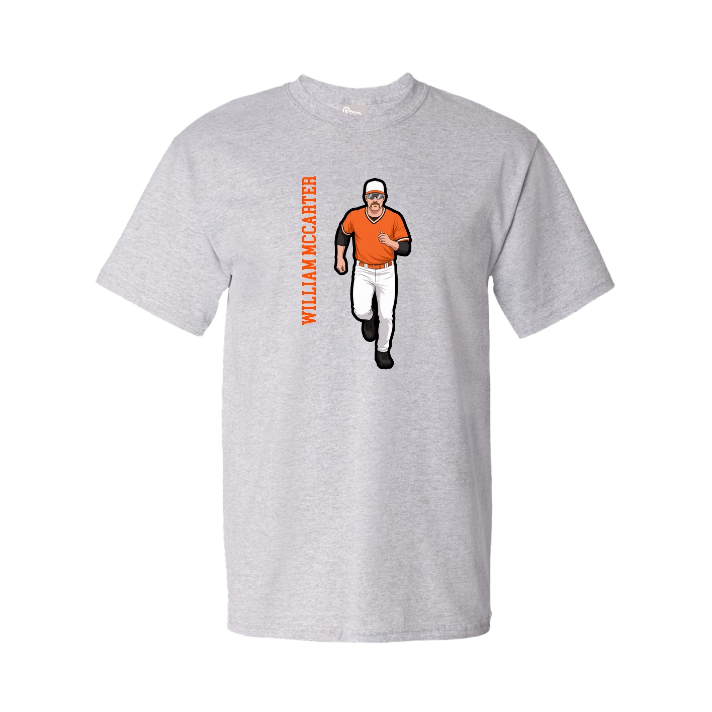 Tee — Name Vertical in Grey