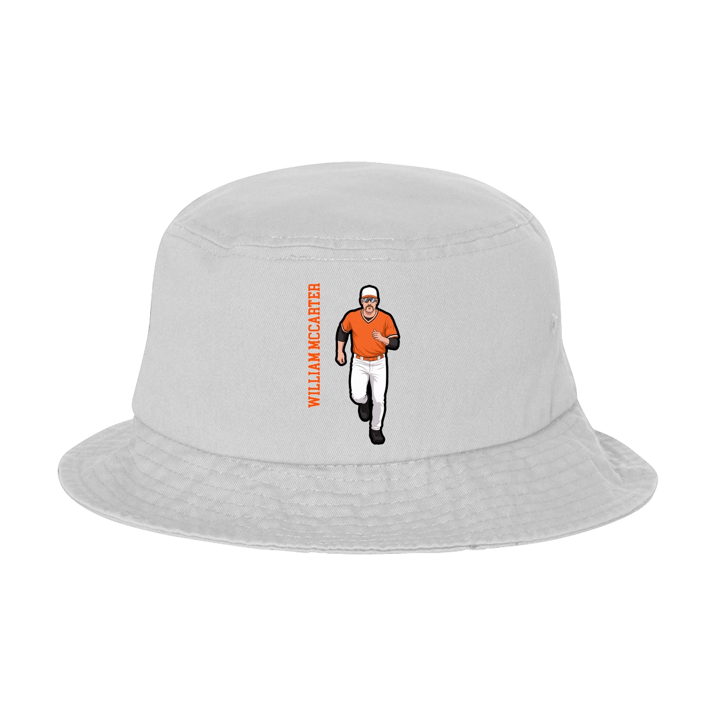 Bucket Cap — Name Vertical in White