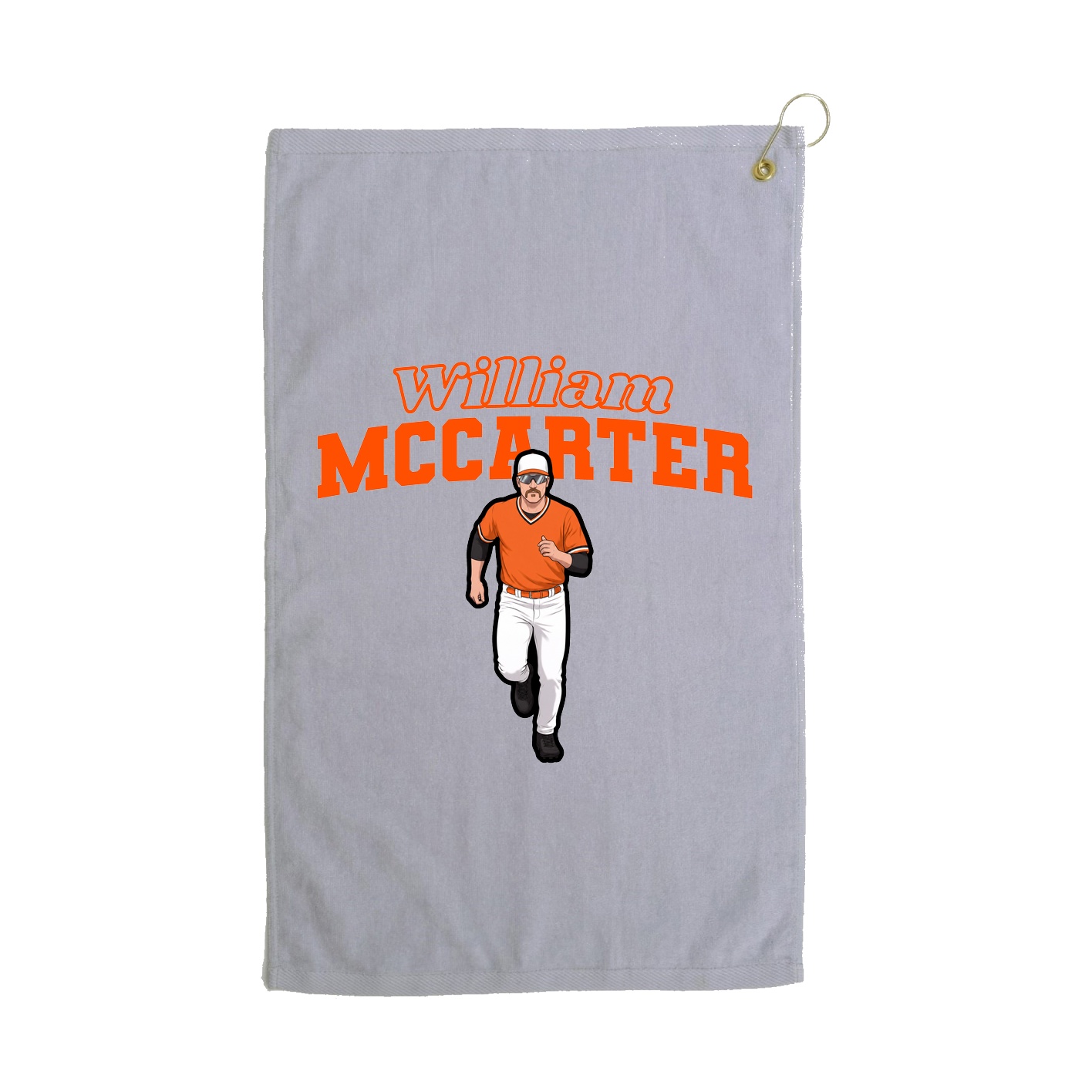 Golf Towel — Name Arch in Grey