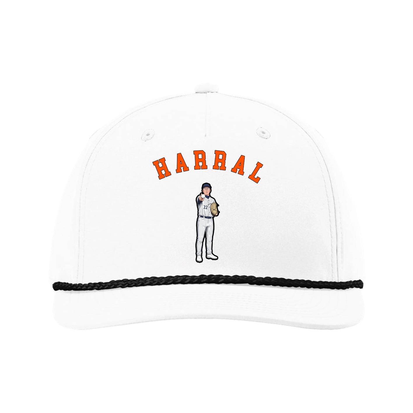 Five-Panel Classic Rope Cap — Shirsey Arch in White