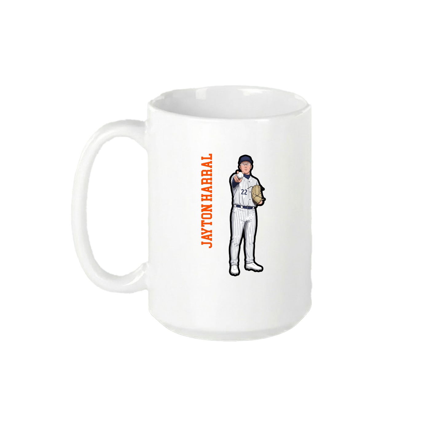 15oz Coffee Mug — Name Vertical in White
