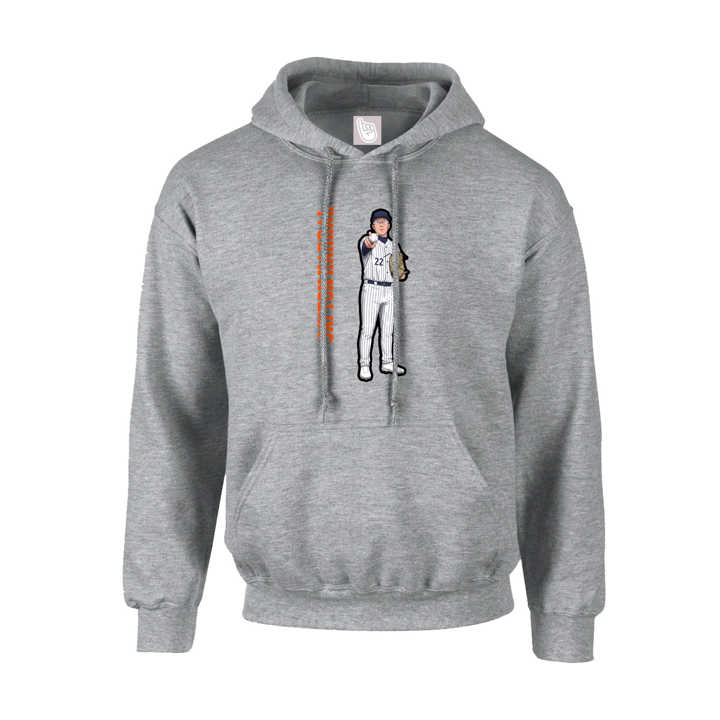 Youth Hoodie — Name Vertical in Grey