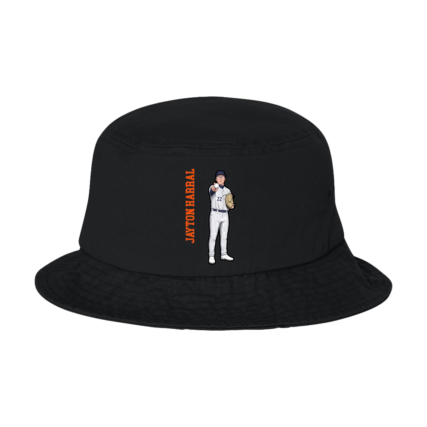 Bucket Cap — Name Vertical in Black