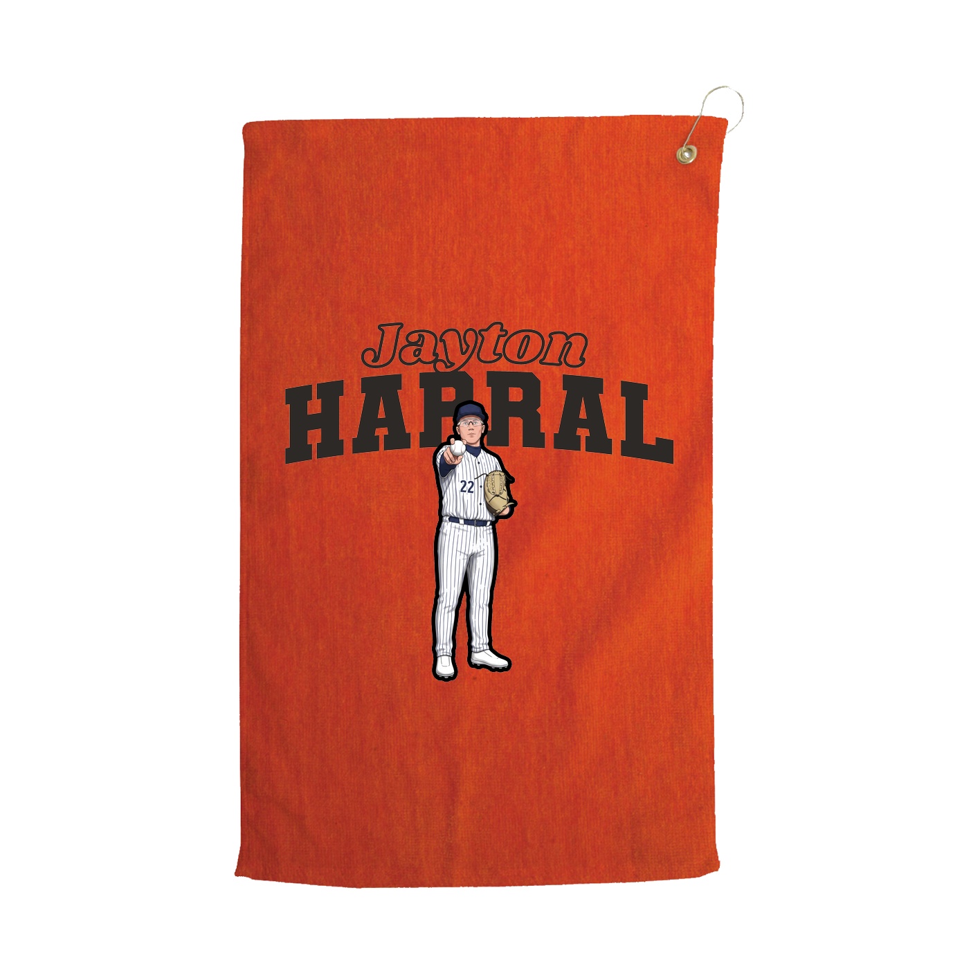 Golf Towel — Name Arch in Orange