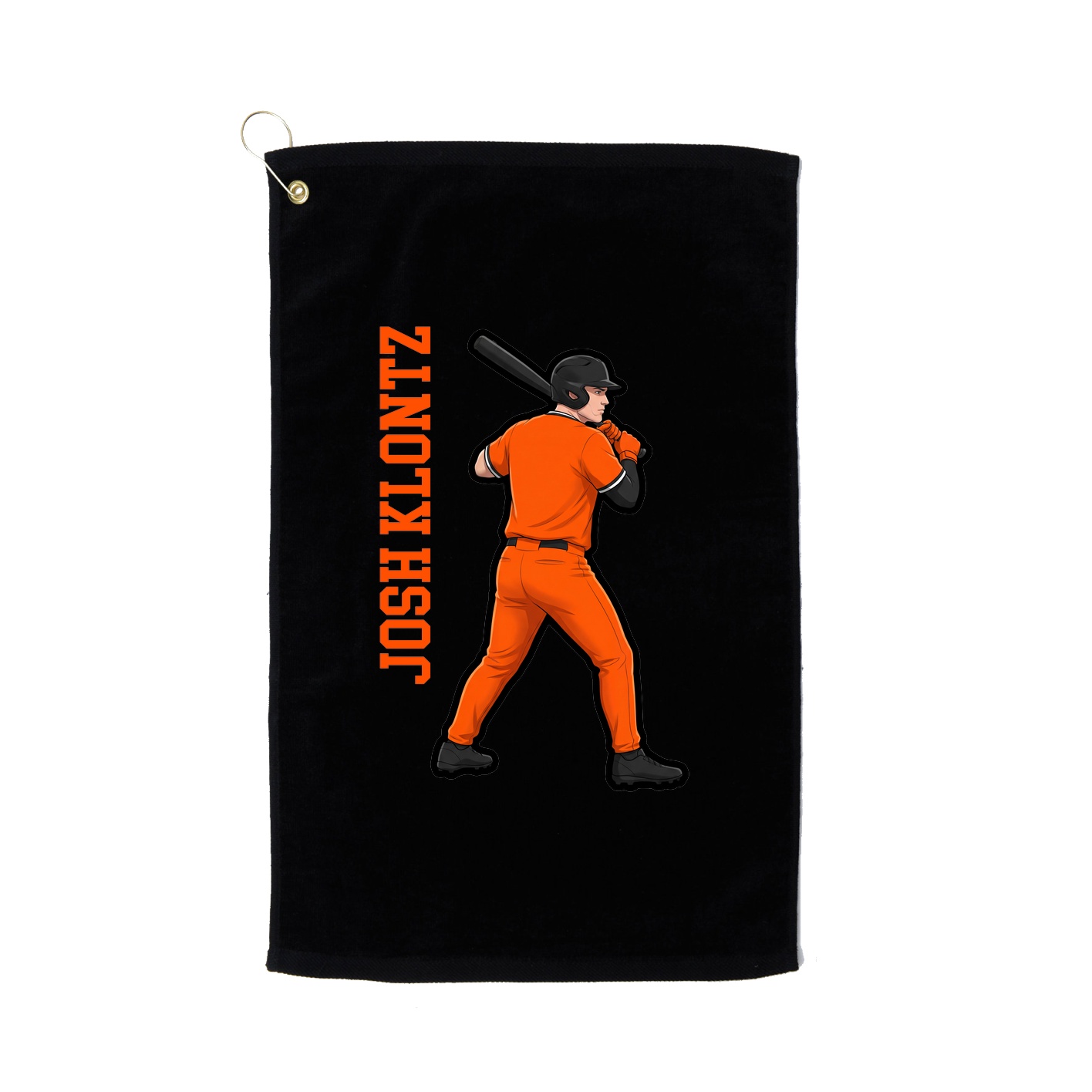 Golf Towel — Name Vertical in Black