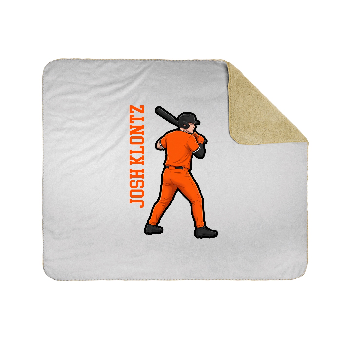 Throw Blanket — Name Vertical in White