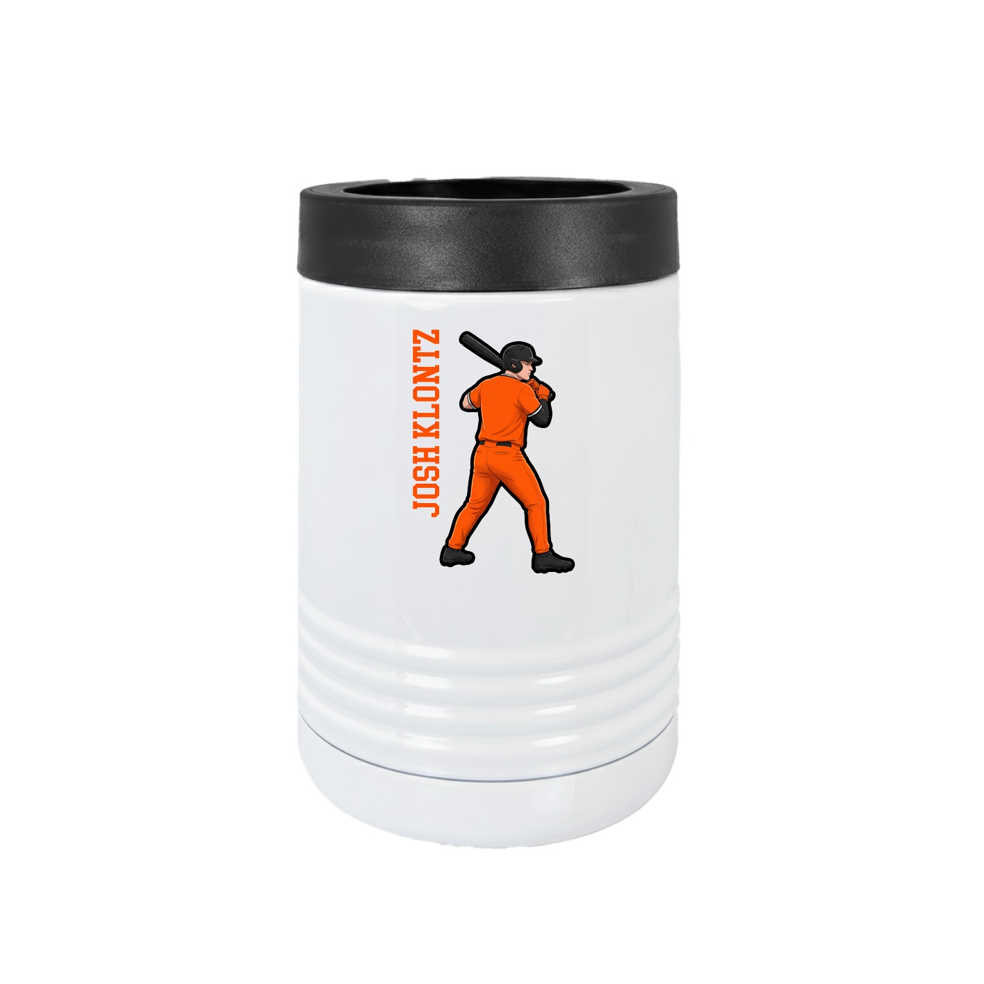 Beverage Holder — Name Vertical in White