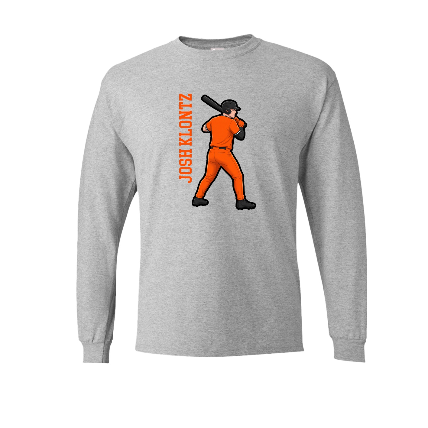 Long Sleeve Tee — Name Vertical in Grey