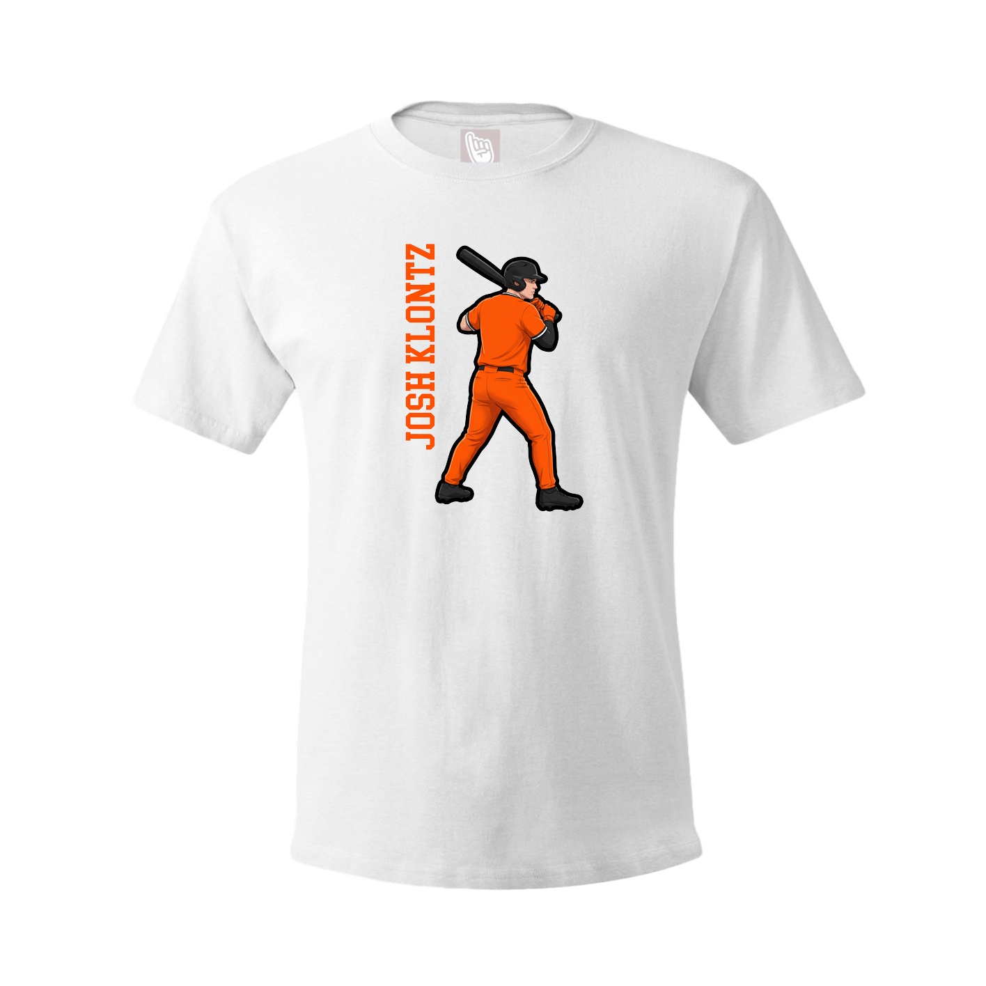 Youth Tee — Name Vertical in White