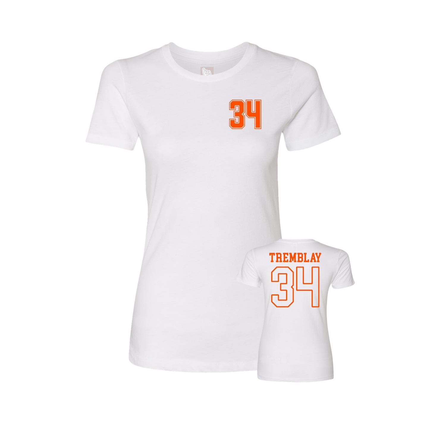 Fitted Women's Tee — Chest Back in White