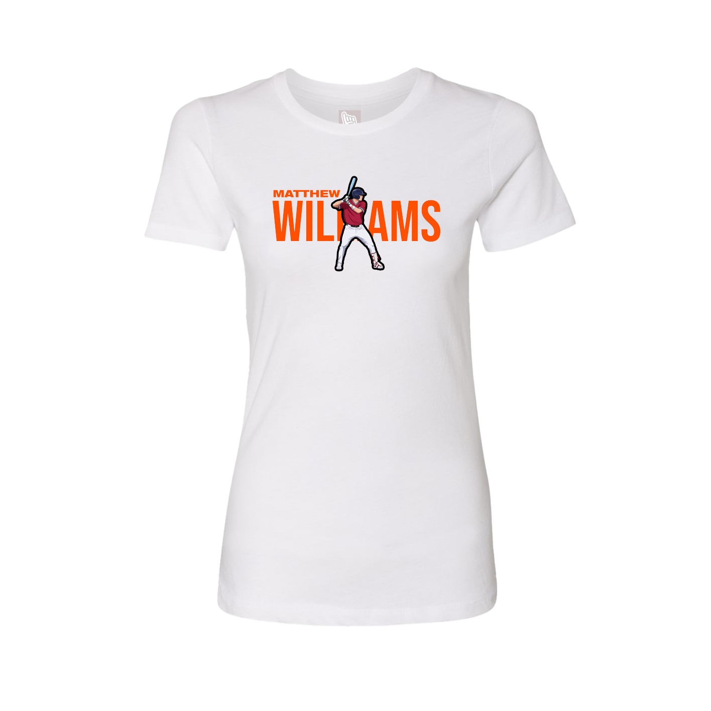 Fitted Women's Tee — Player Name in White