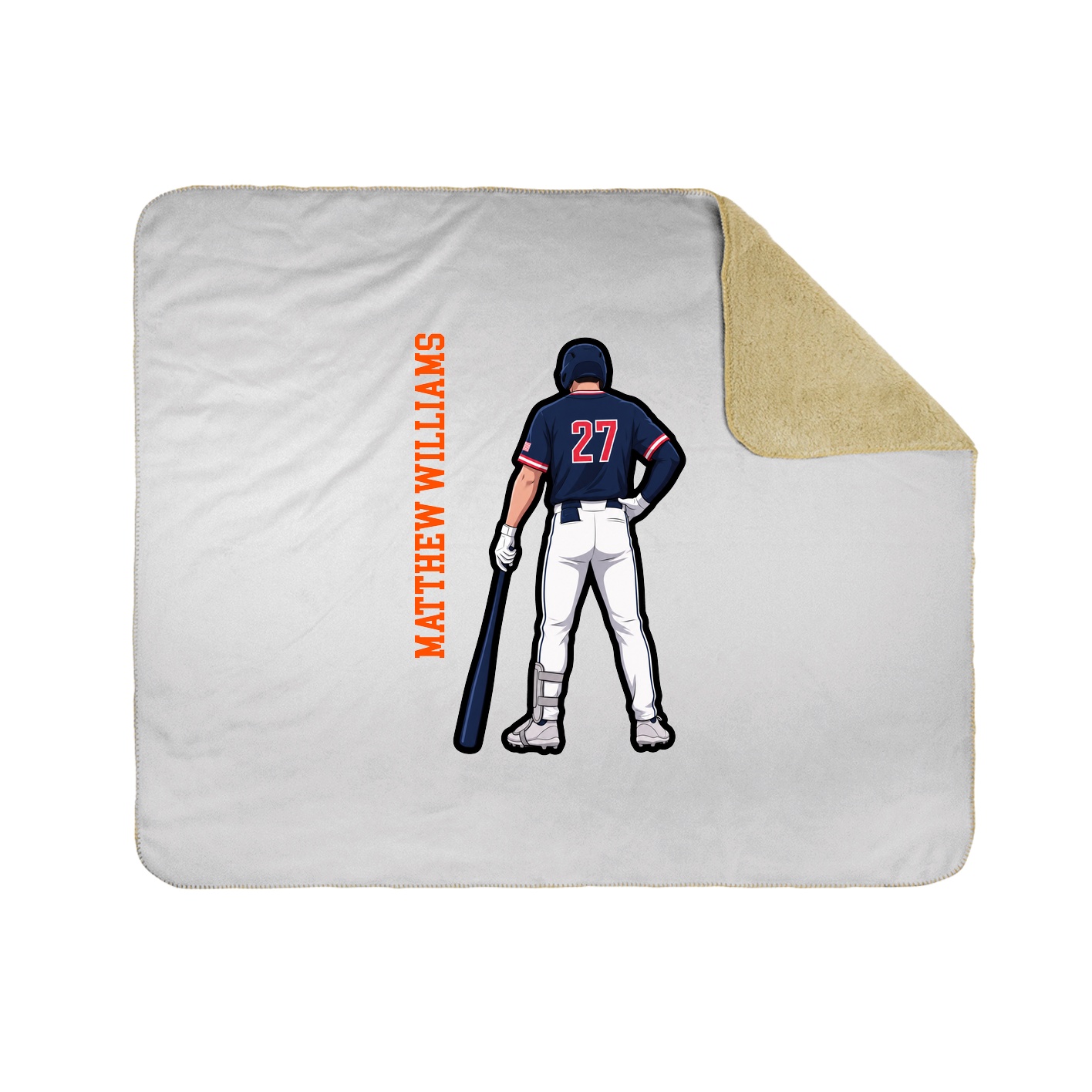 Throw Blanket — Name Vertical in White